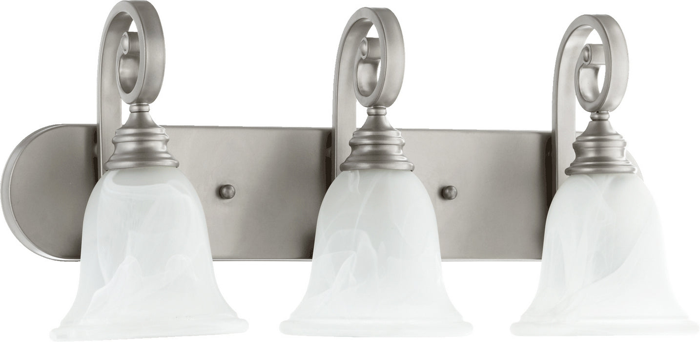 Quorum 5154-3-64 Three Light Vanity, Classic Nickel