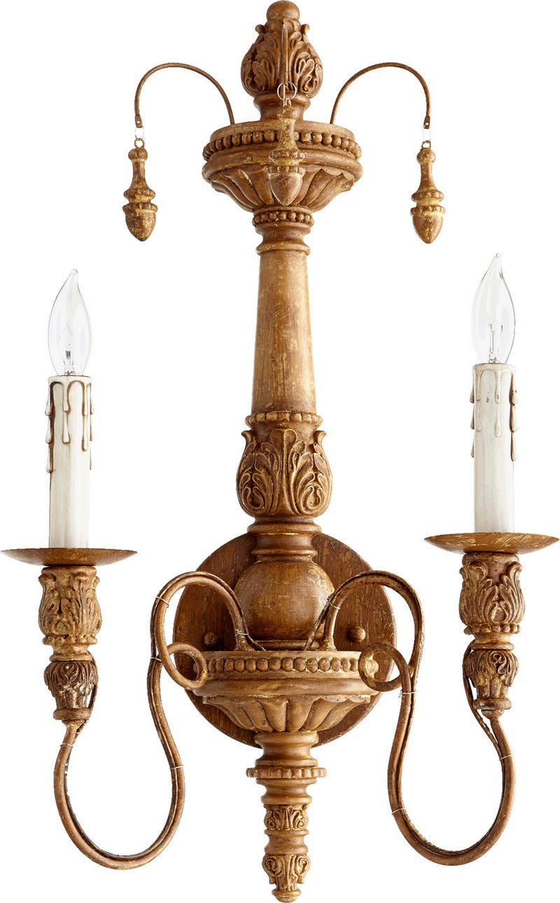 Quorum 5506-2-94 Two Light Wall Mount, French Umber