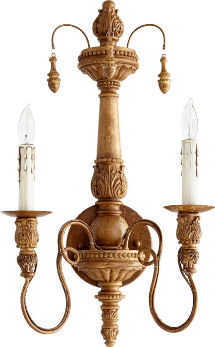 Quorum 5506-2-94 Two Light Wall Mount, French Umber