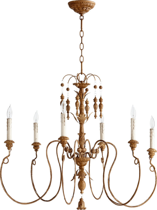 Quorum 6006-6-94 Six Light Chandelier, French Umber (Open Box - Final Sale)