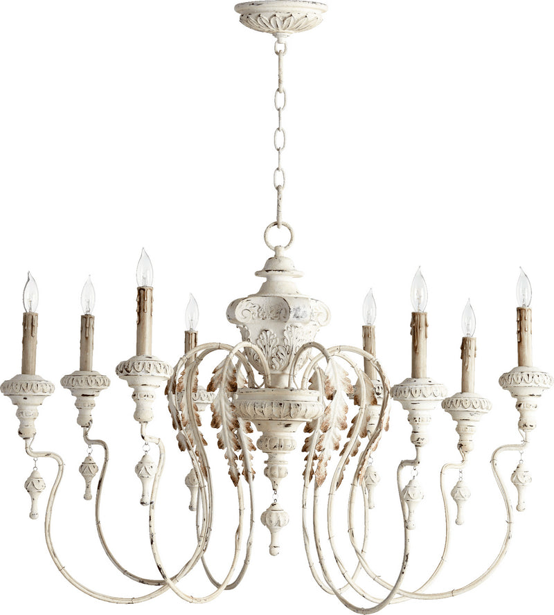Quorum 6006-8-70 Eight Light Chandelier, Persian White
