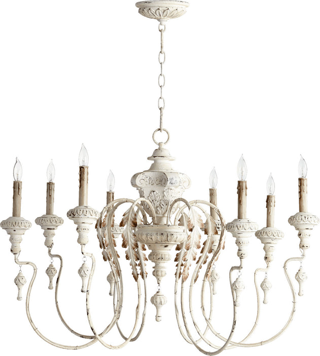 Quorum 6006-8-70 Eight Light Chandelier, Persian White