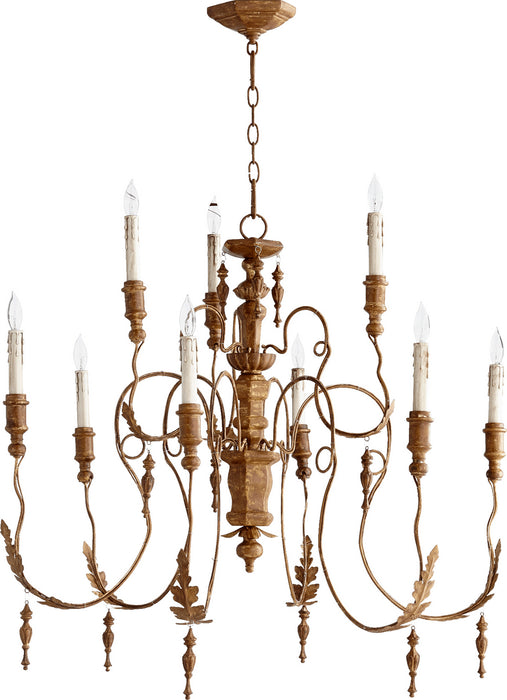 Quorum 6006-9-94 Nine Light Chandelier, French Umber