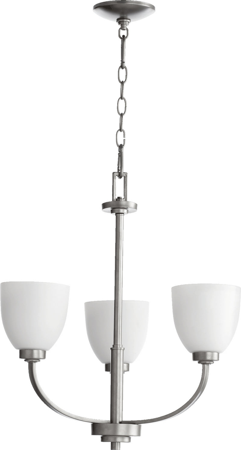 Quorum 6060-3-64 Three Light Chandelier, Classic Nickel