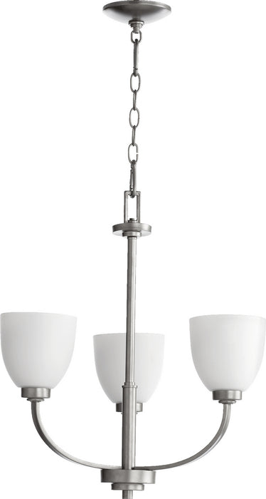 Quorum 6060-3-64 Three Light Chandelier, Classic Nickel