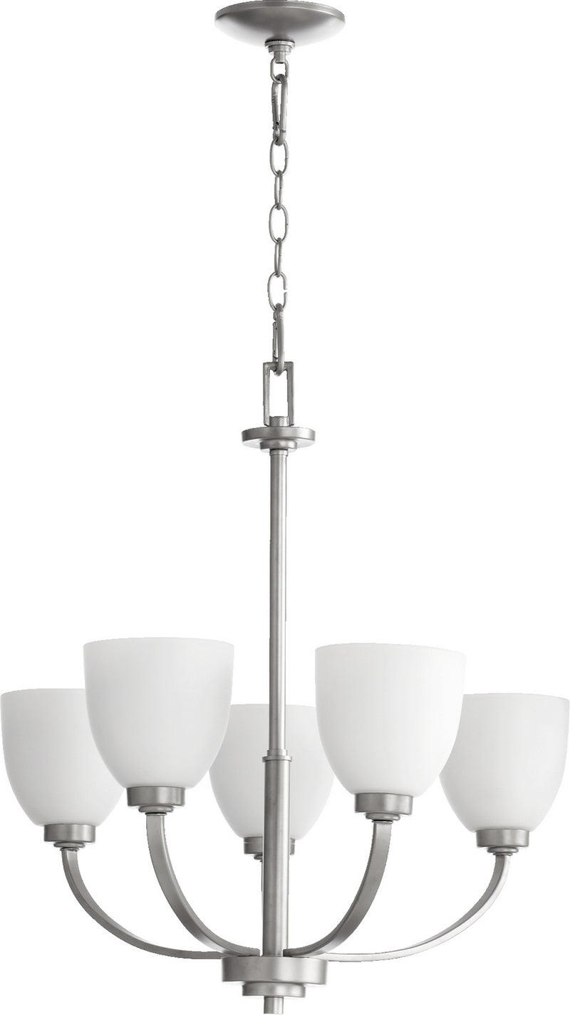 Quorum 6060-5-64 Five Light Chandelier, Classic Nickel