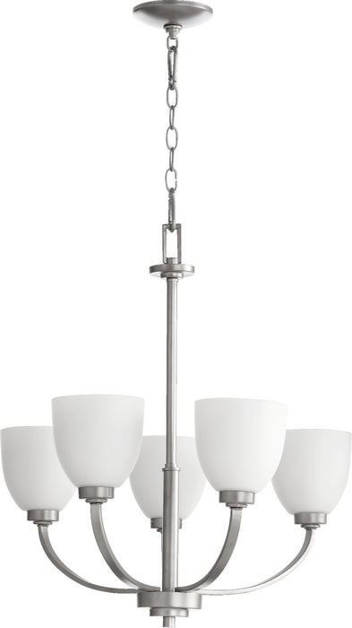 Quorum 6060-5-64 Five Light Chandelier, Classic Nickel
