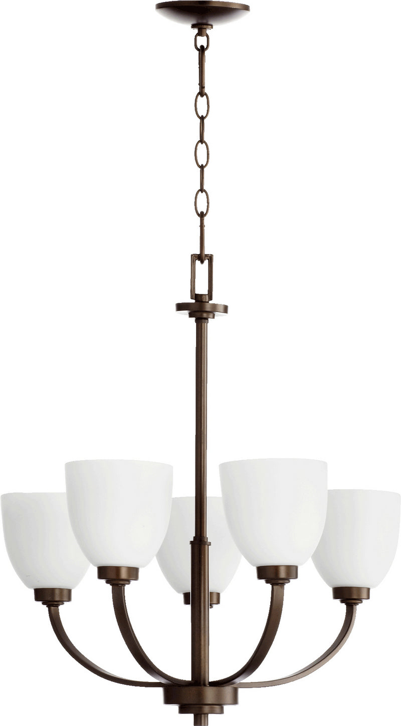 Quorum 6060-5-86 Five Light Chandelier, Oiled Bronze