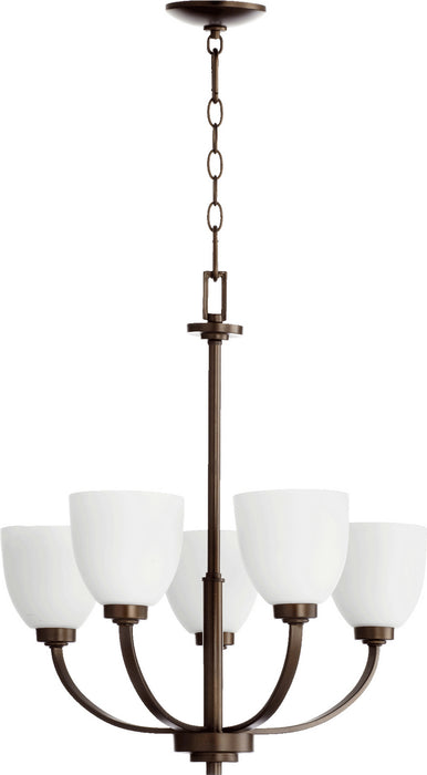 Quorum 6060-5-86 Five Light Chandelier, Oiled Bronze