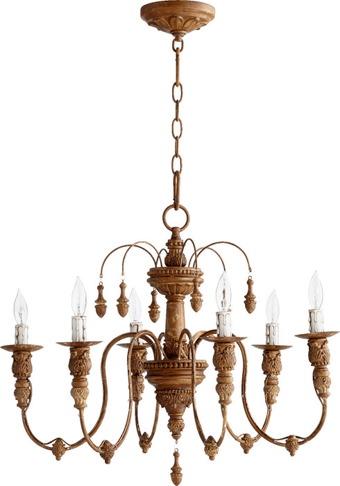 Quorum 6316-6-94 Six Light Chandelier, French Umber