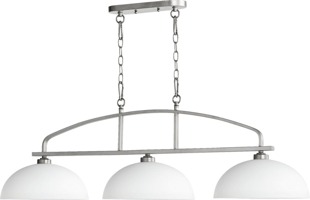 Quorum 6660-3-64 Three Light Island Pendant, Classic Nickel