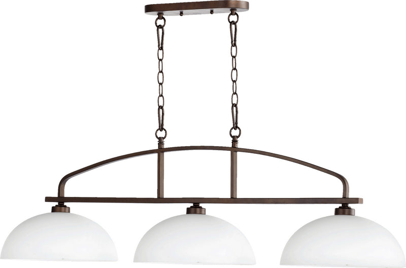 Quorum 6660-3-86 Three Light Island Pendant, Oiled Bronze