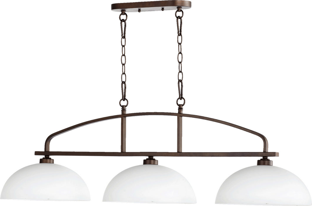 Quorum 6660-3-86 Three Light Island Pendant, Oiled Bronze