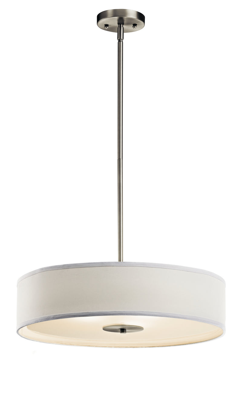 Kichler 42121NI Three Light Pendant/Semi Flush, Brushed Nickel
