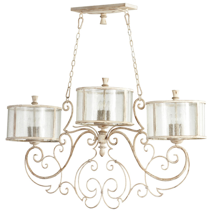 Cyan 05782 Nine Light Island Pendant, Persian White And Mystic Silver