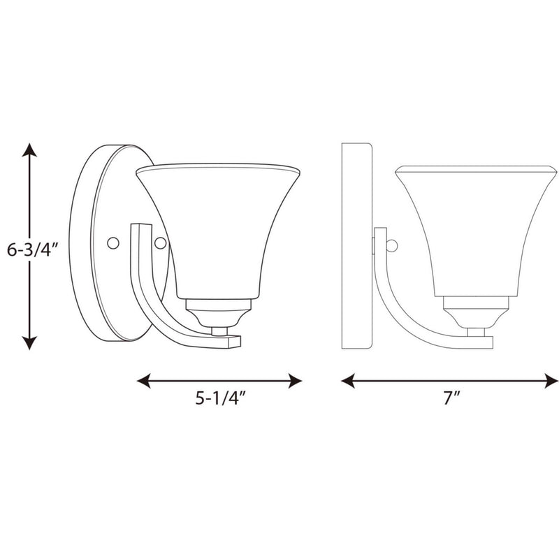 Progress Lighting P2008-15 One Light Bath Bracket, Polished Chrome