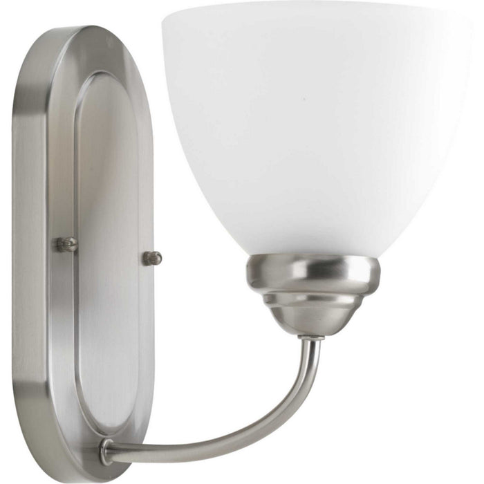 Progress Lighting P2913-09 One Light Bath Bracket, Brushed Nickel