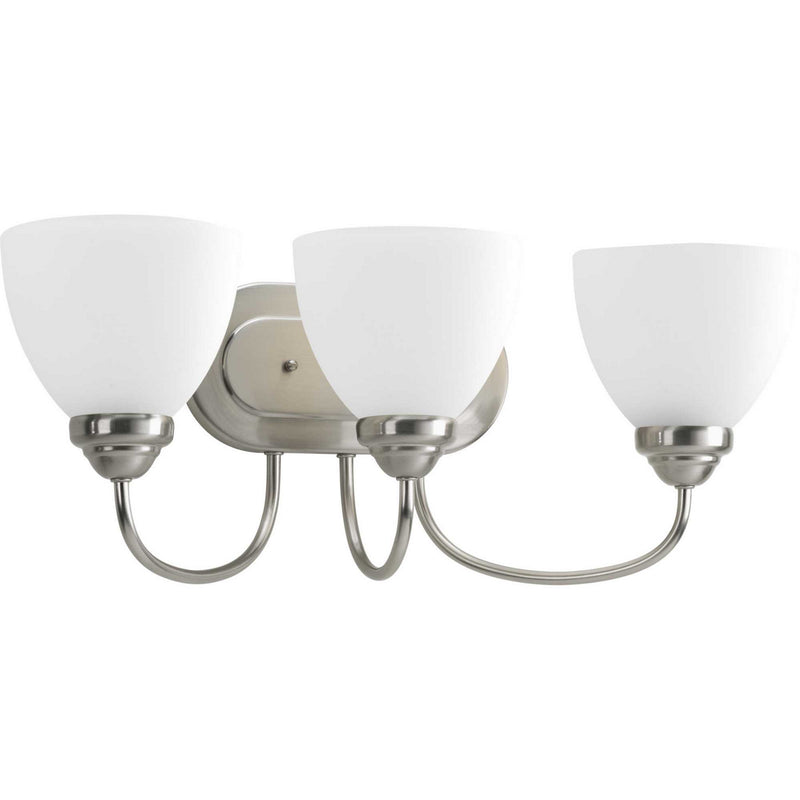 Progress Lighting P2919-09 Three Light Bath Bracket, Brushed Nickel