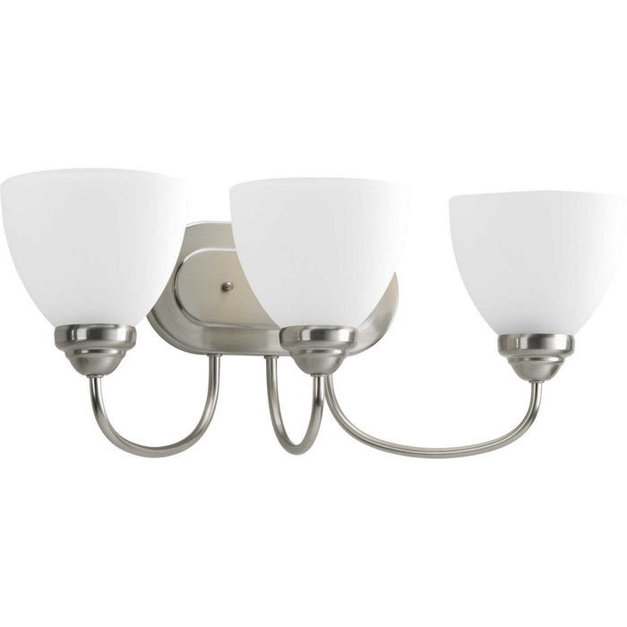 Progress Lighting P2919-09 Three Light Bath Bracket, Brushed Nickel