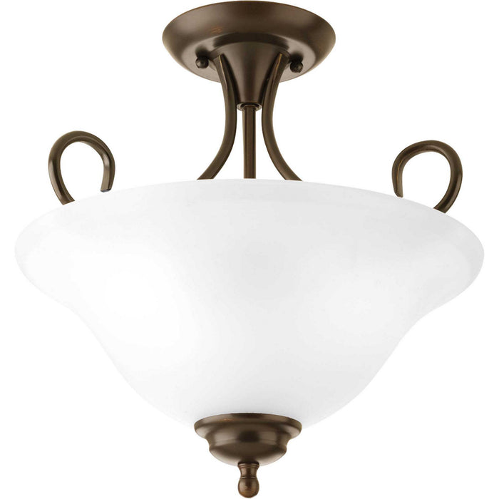Progress Lighting P3460-20ET Two Light Semi-Flush Mount, Antique Bronze