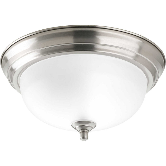 Progress Lighting P3924-09ET One Light Flush Mount, Brushed Nickel