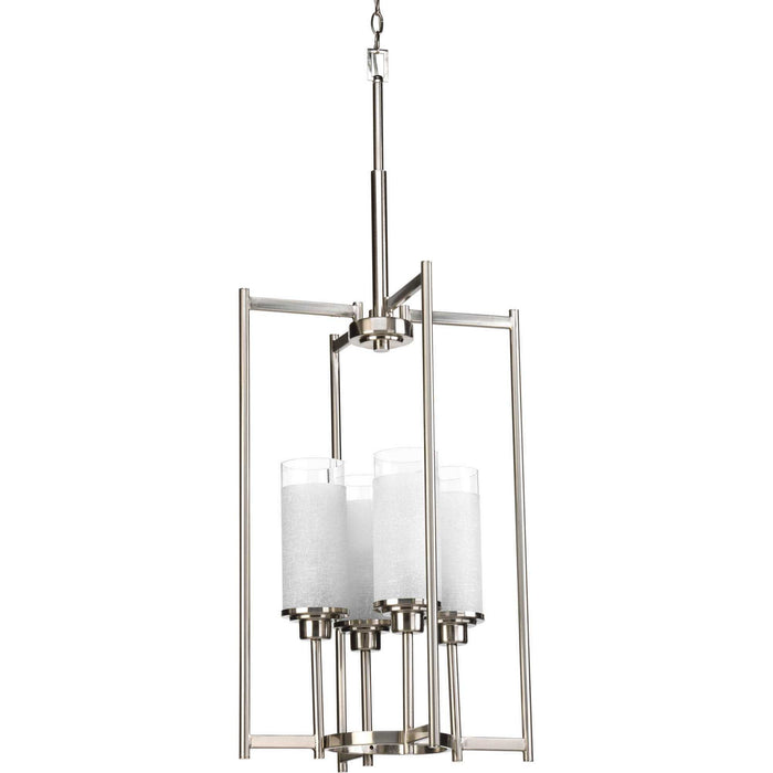 Progress Lighting P3977-09 Four Light Foyer Pendant, Brushed Nickel