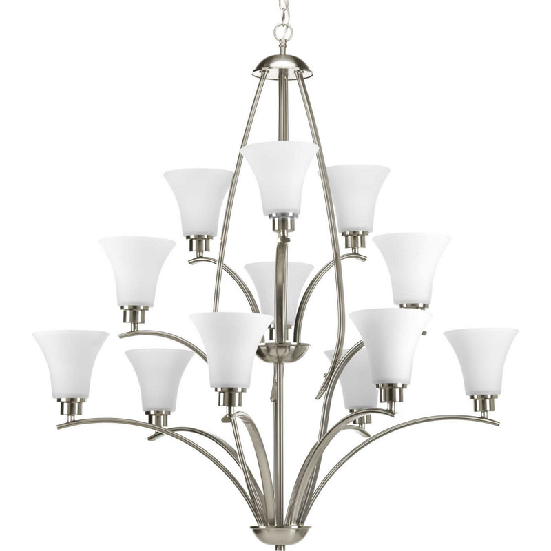 Progress Lighting P4497-09 12 Light Chandelier, Brushed Nickel