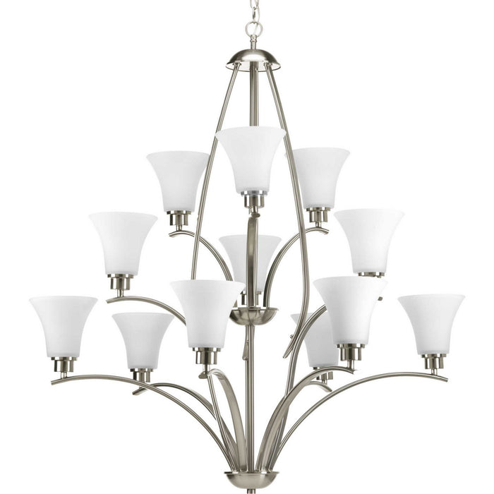 Progress Lighting P4497-09 12 Light Chandelier, Brushed Nickel