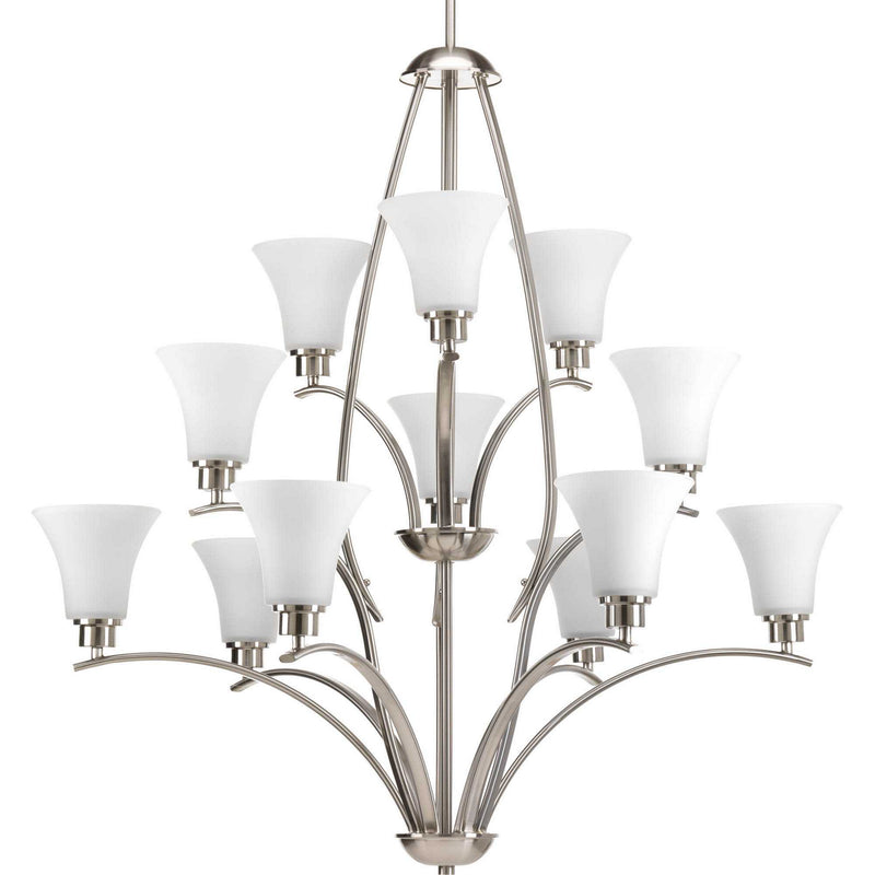 Progress Lighting P4497-09 12 Light Chandelier, Brushed Nickel
