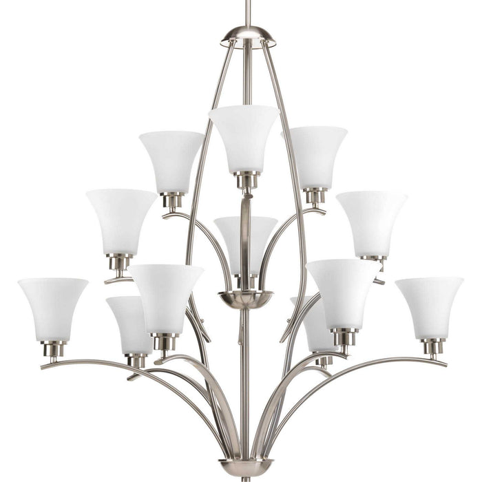 Progress Lighting P4497-09 12 Light Chandelier, Brushed Nickel