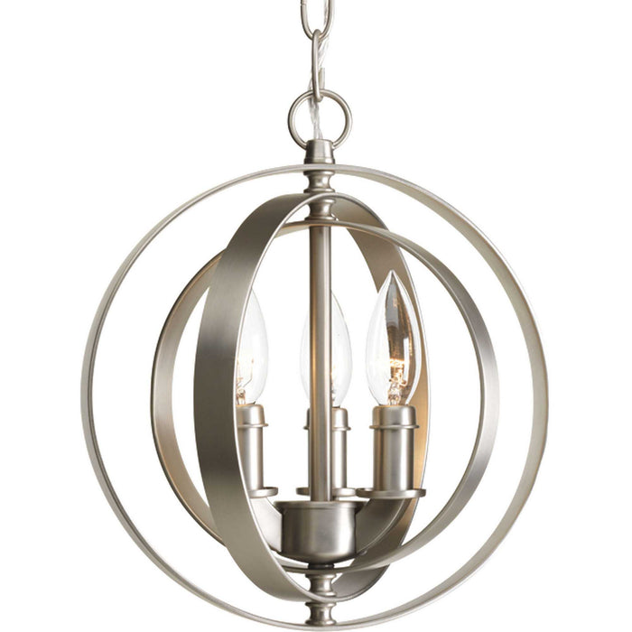 Progress Lighting P5142-126 Three Light Pendant, Burnished Silver