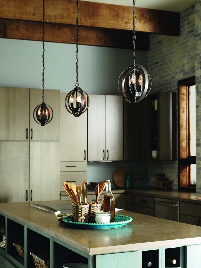 Progress Lighting P5142-20 Three Light Pendant, Antique Bronze