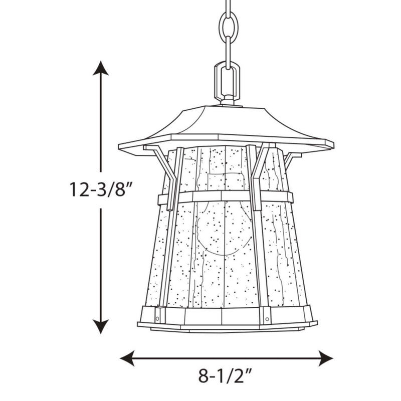 Progress Lighting P5579-84 One Light Hanging Lantern, Espresso
