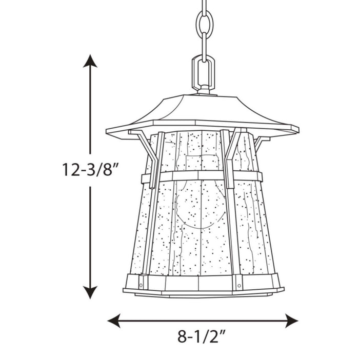 Progress Lighting P5579-84 One Light Hanging Lantern, Espresso