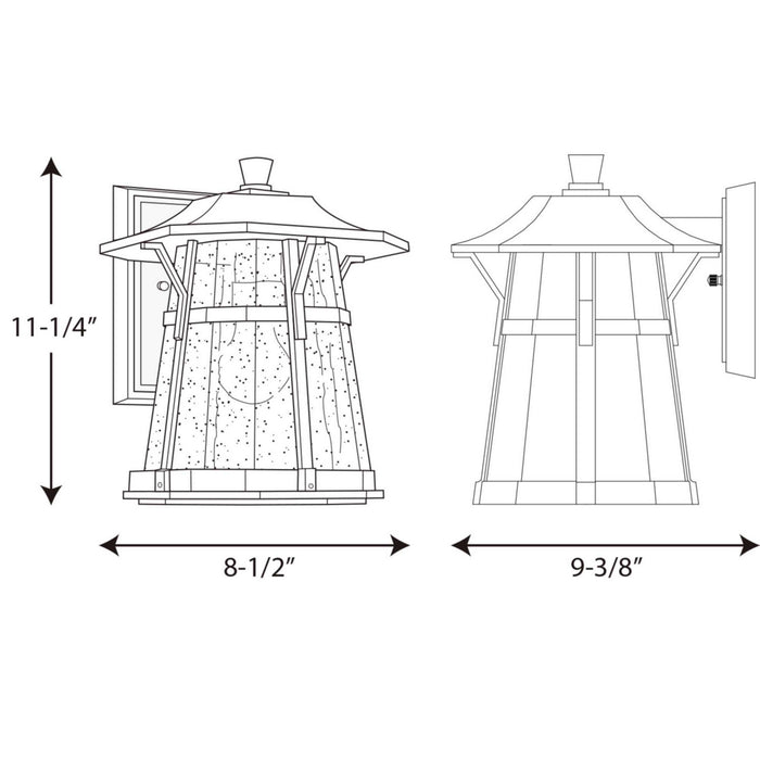 Progress Lighting P5750-84 One Light Wall Lantern, Espresso