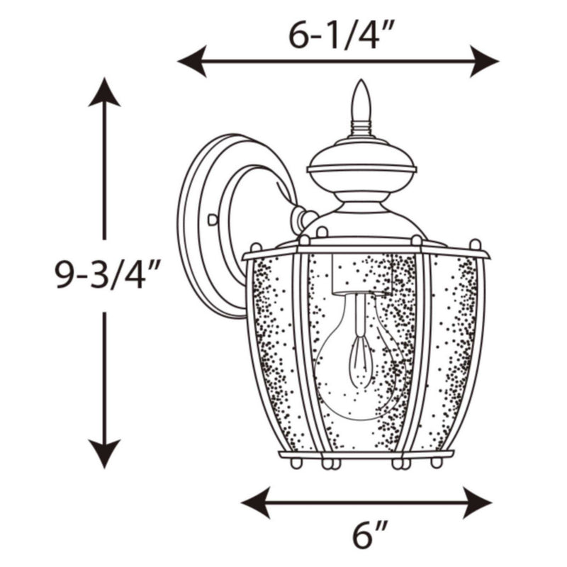 Progress Lighting P5762-20 One Light Wall Lantern, Antique Bronze