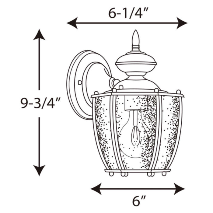 Progress Lighting P5762-31 One Light Wall Lantern, Black
