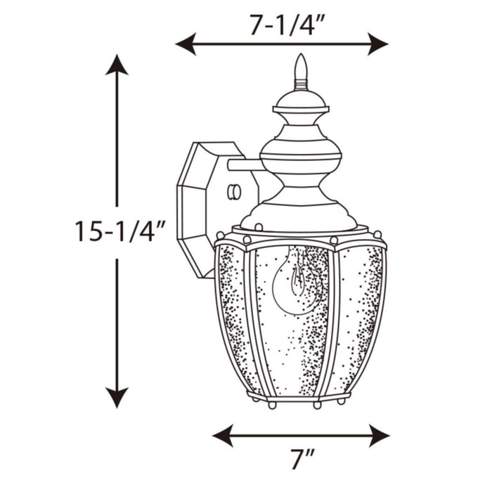 Progress Lighting P5765-20 One Light Wall Lantern, Antique Bronze