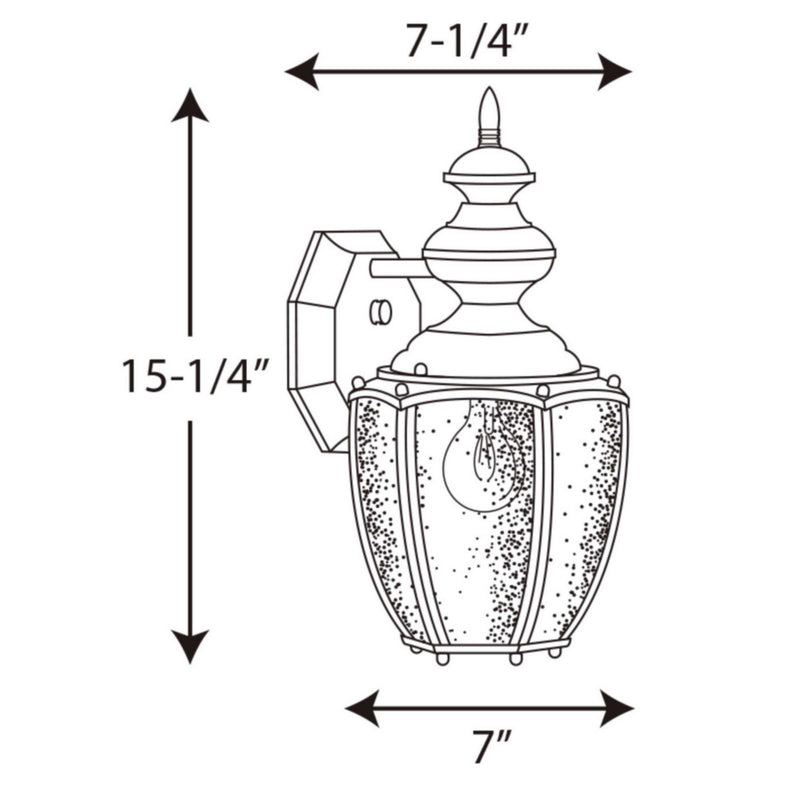 Progress Lighting P5765-31 One Light Wall Lantern, Black