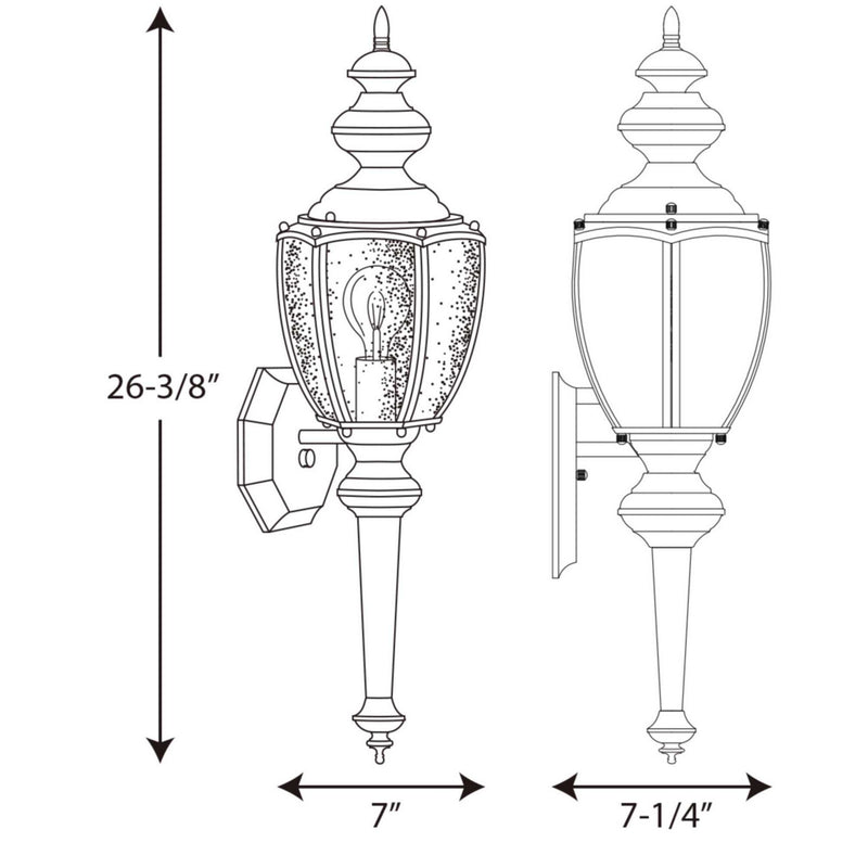 Progress Lighting P5767-31 One Light Wall Lantern, Black