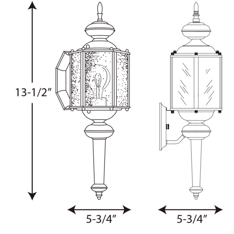 Progress Lighting P5773-20 One Light Wall Lantern, Antique Bronze