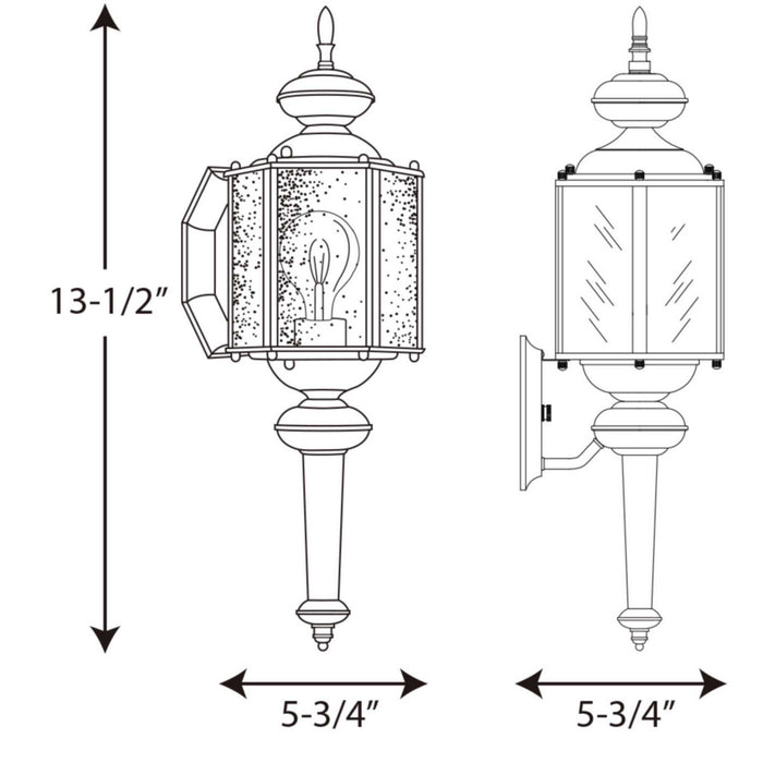 Progress Lighting P5773-20 One Light Wall Lantern, Antique Bronze