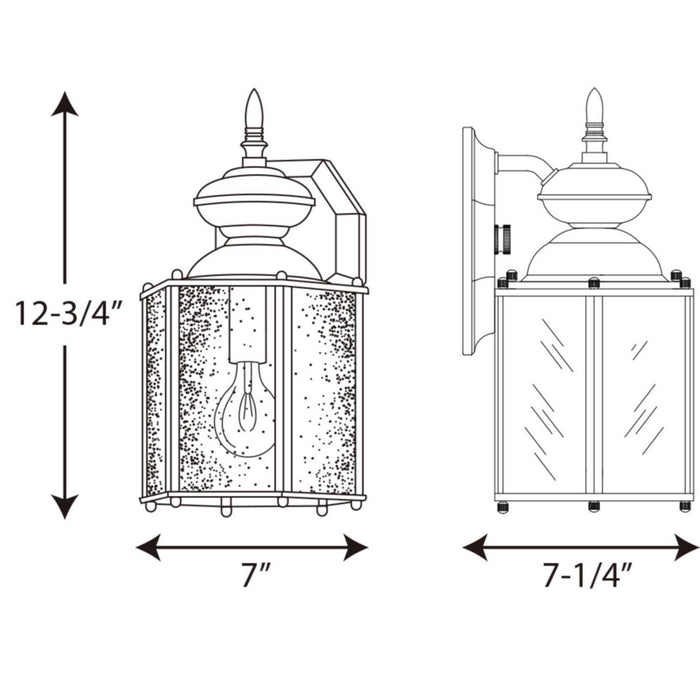 Progress Lighting P5777-20 One Light Wall Lantern, Antique Bronze