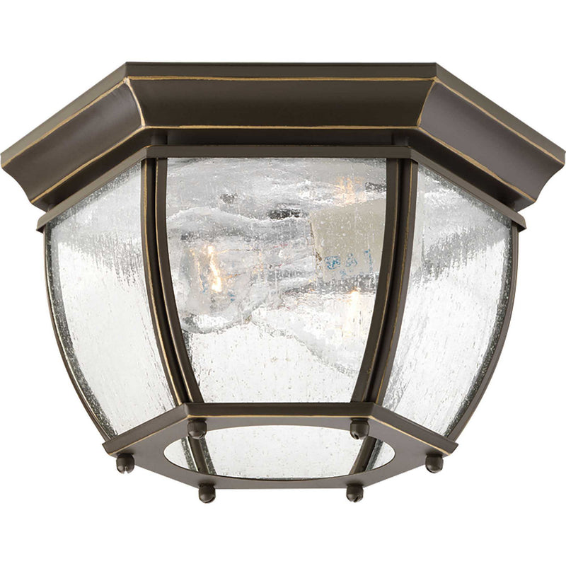 Progress Lighting P6019-20 Two Light Flush Mount, Antique Bronze