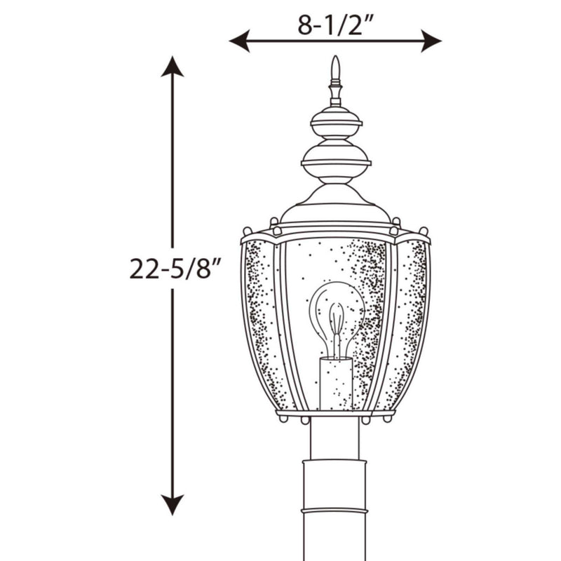 Progress Lighting P6417-20 One Light Post Lantern, Antique Bronze