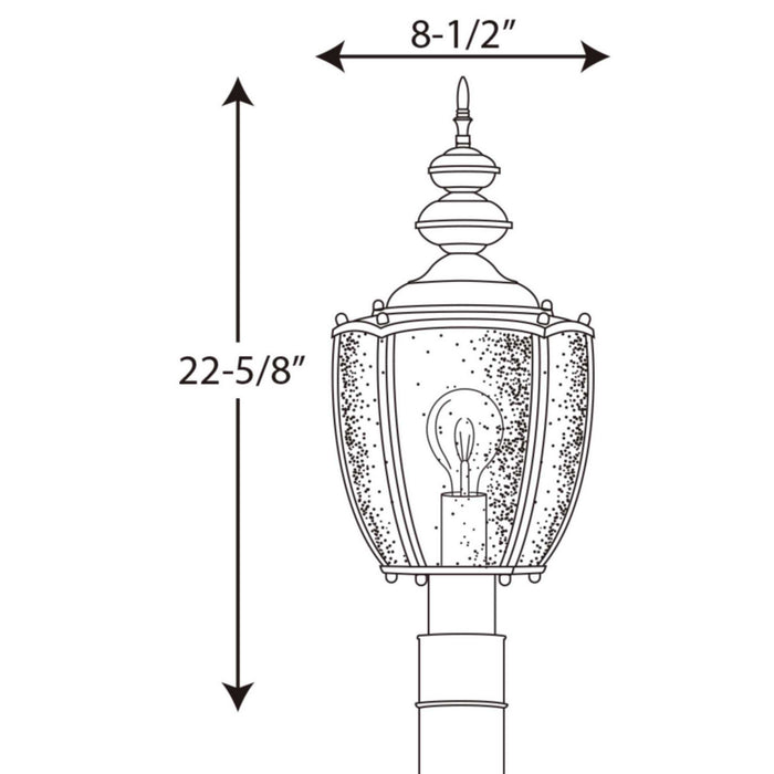 Progress Lighting P6417-20 One Light Post Lantern, Antique Bronze