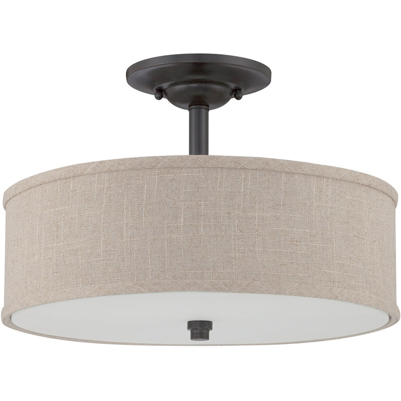 Quoizel CRA1717MC Three Light Semi-Flush Mount, Mottled Cocoa