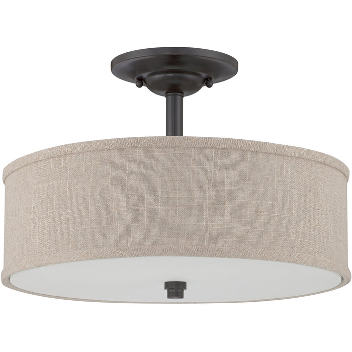 Quoizel CRA1717MC Three Light Semi-Flush Mount, Mottled Cocoa