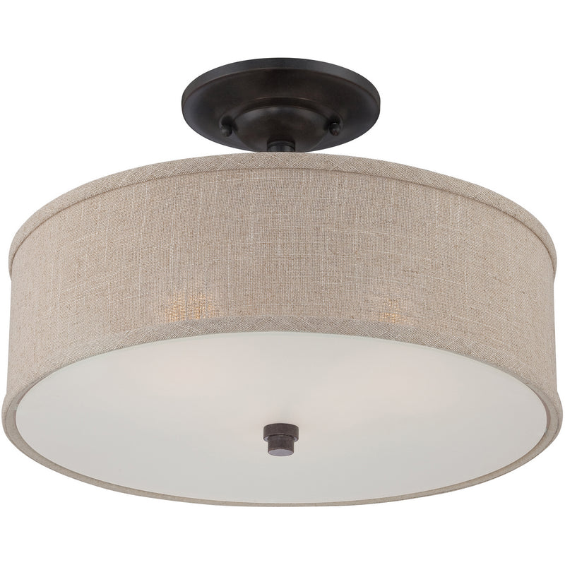 Quoizel CRA1717MC Three Light Semi-Flush Mount, Mottled Cocoa