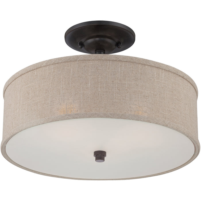 Quoizel CRA1717MC Three Light Semi-Flush Mount, Mottled Cocoa